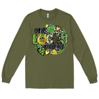 Army Green one lucky mama Long Sleeve Tee - MaliasSmallBusiness