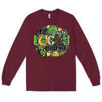 Burgundy one lucky mama Long Sleeve Tee - MaliasSmallBusiness