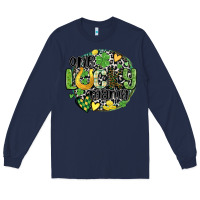 Navy one lucky mama Long Sleeve Tee - MaliasSmallBusiness