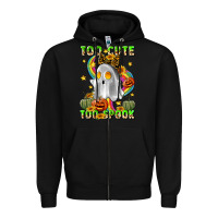 Black too cute too spook Zipper Hoodie - LillyAllenDesigns