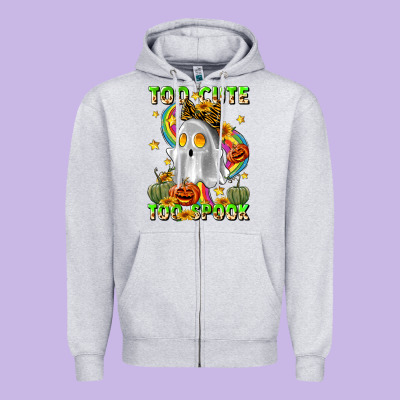 Too Cute Too Spook Zipper Hoodie Designed By Lillyallendesigns