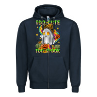 Navy too cute too spook Zipper Hoodie - LillyAllenDesigns
