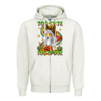 Oatmeal Heather too cute too spook Zipper Hoodie - LillyAllenDesigns