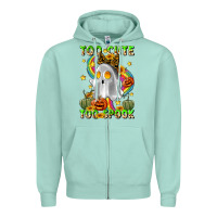 Seafoam too cute too spook Zipper Hoodie - LillyAllenDesigns