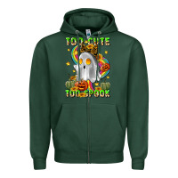 Sports Green too cute too spook Zipper Hoodie - LillyAllenDesigns