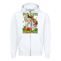 White too cute too spook Zipper Hoodie - LillyAllenDesigns