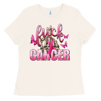Bone Fuck Cancer with Butterflies Ladies Tee - texasbilliewilder