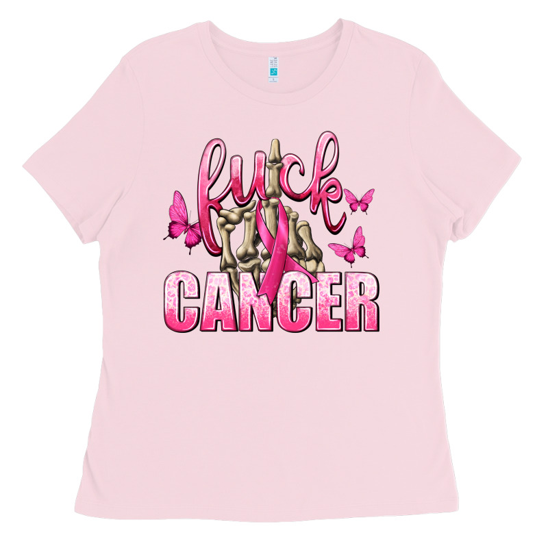 Fuck Cancer With Butterflies Ladies Tee by texasbilliewilder | Teevron