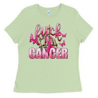 Matcha Fuck Cancer with Butterflies Ladies Tee - texasbilliewilder