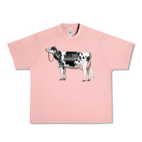 Salmon Holstein Dairy Cow Urban Heavy Tee - LillyAllenDesigns