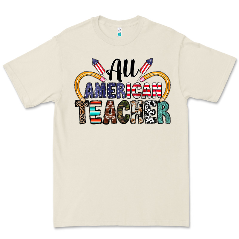All American Teacher Premium Tee by CowhideDigitalArt | Teevron