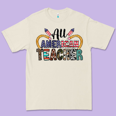 All American Teacher Premium Tee Designed By Cowhidedigitalart