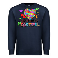 Navy different is beautiful Premium Sweatshirt - NancyCooperArtShop