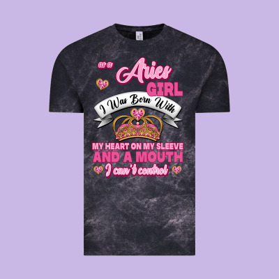 As A Aries Girl I Was Born With My Heart On My Sleeve And A Mouth Vintage Tee Designed By Jasminsmagicworld