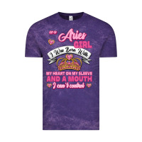 Cloud Purple As A Aries Girl I Was Born With My Heart On My Sleeve And A Mouth Vintage Tee - Jasminsmagicworld