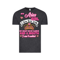 Vintage Black As A Aries Girl I Was Born With My Heart On My Sleeve And A Mouth Vintage Tee - Jasminsmagicworld
