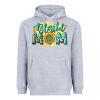Heather Grey Blessed Mom with Sunflowers Heavyweight Hoodie - texasbilliewilder