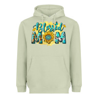 Matcha Blessed Mom with Sunflowers Heavyweight Hoodie - texasbilliewilder