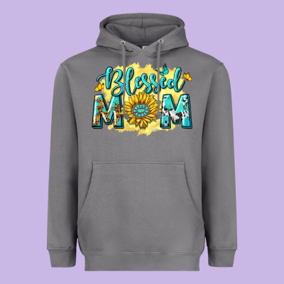 Blessed Mom With Sunflowers Heavyweight Hoodie Designed By Texasbilliewilder