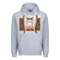 Heather Grey baseball mom with leopard tumbler tbs Premium Hoodie - TumblerDesignByShophia