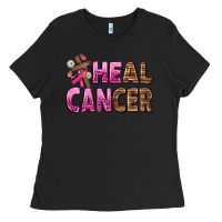 Black Heal Cancer Ladies Tee - texasbilliewilder