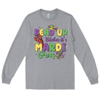 Heather Grey bead up bitches it's mardi gras Long Sleeve Tee - MaliasSmallBusiness