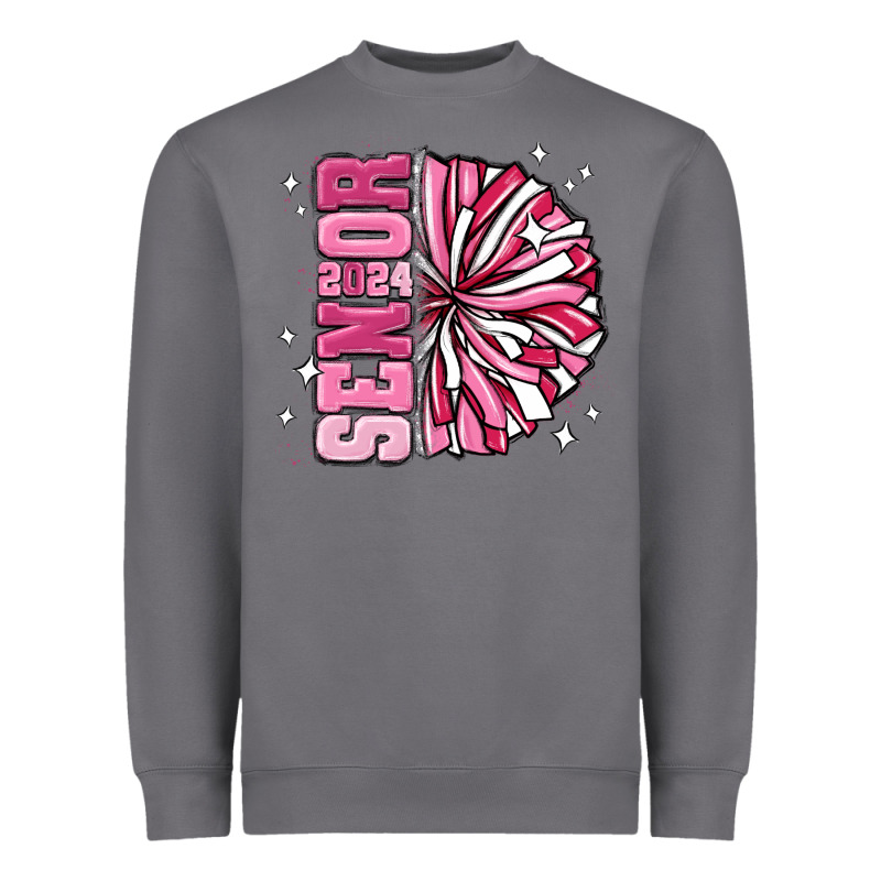 Senior 2024 Pink Cheer Heavyweight Sweatshirt by MaliasSmallBusiness | Teevron