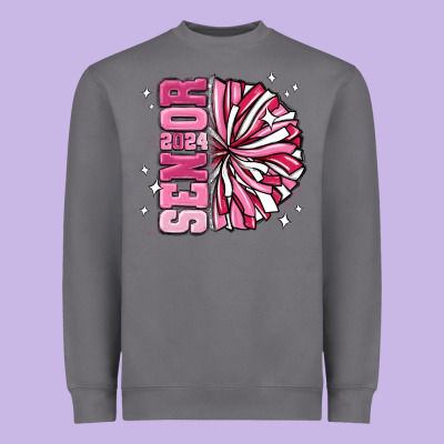 Senior 2024 Pink Cheer Heavyweight Sweatshirt Designed By Maliassmallbusiness