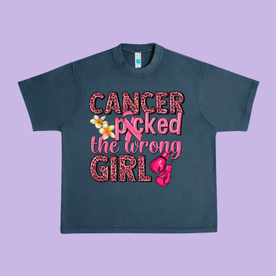 Cancer Picked The Wrong Girl Urban Heavy Tee Designed By Nancycooperartshop