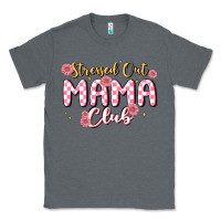 Charcoal Heather stressed out mama club Classic Tee - MaliasSmallBusiness