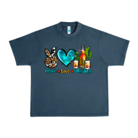 Midnight Navy peace love whiskey Urban Heavy Tee - AdoDesignShop