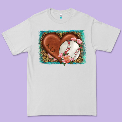 Western Leopard Baseball Heart Premium Tee Designed By Hra Design Shop