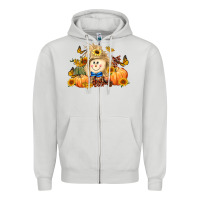 Dove Grey fall scarecrow Zipper Hoodie - LillyAllenDesigns