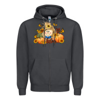 Smoke fall scarecrow Zipper Hoodie - LillyAllenDesigns