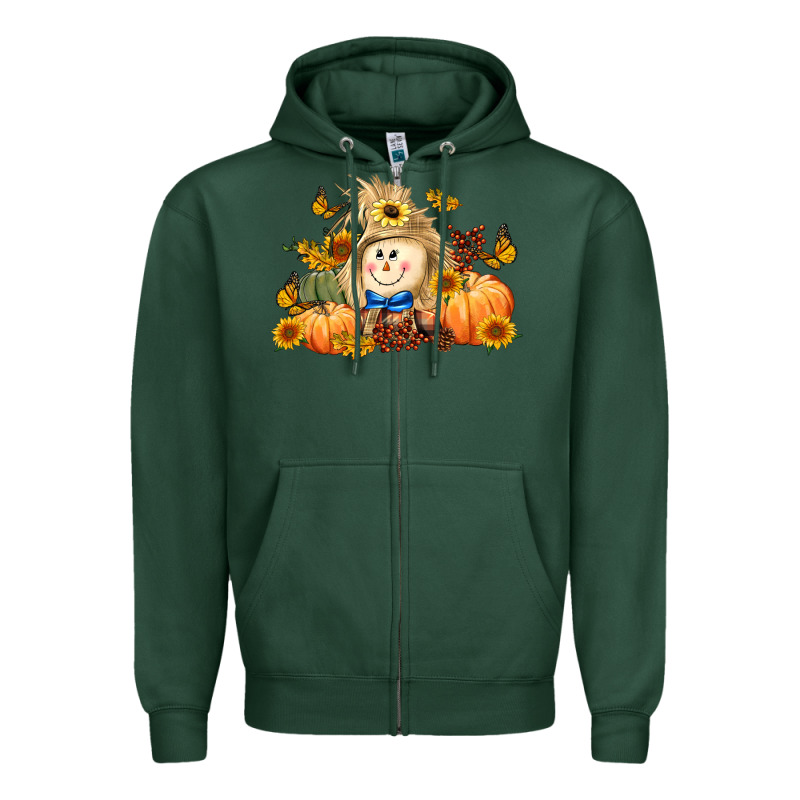 Fall Scarecrow Zipper Hoodie by LillyAllenDesigns | Teevron