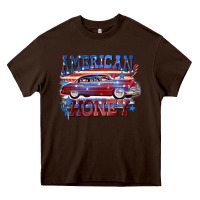 Chocolate Brown American honey 4th of july Heavy Core Tee - CowGirlArtShop