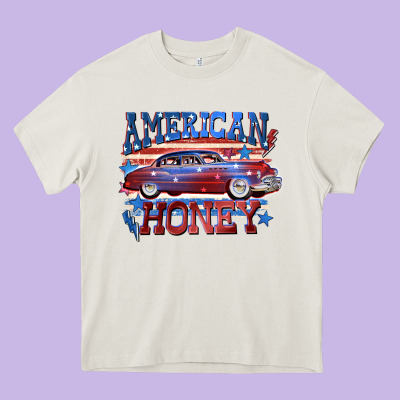 American Honey 4th Of July Heavy Core Tee Designed By Cowgirlartshop