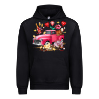 Black Valentine's Day Truck Farm Animals Urban Hoodie - FaDigitalArtStudio