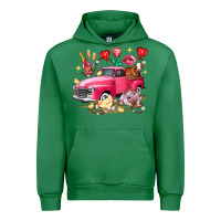Emerald Valentine's Day Truck Farm Animals Urban Hoodie - FaDigitalArtStudio