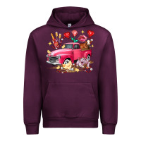Mauve Wine Valentine's Day Truck Farm Animals Urban Hoodie - FaDigitalArtStudio