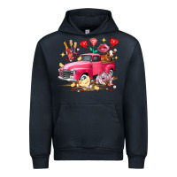 Navy Valentine's Day Truck Farm Animals Urban Hoodie - FaDigitalArtStudio