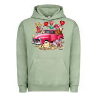 Pigment Oil Green Valentine's Day Truck Farm Animals Urban Hoodie - FaDigitalArtStudio