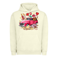 Pigment Pistachio Valentine's Day Truck Farm Animals Urban Hoodie - FaDigitalArtStudio