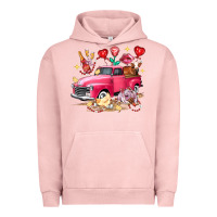 Pigment Salmon Valentine's Day Truck Farm Animals Urban Hoodie - FaDigitalArtStudio