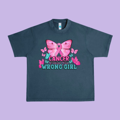 Cancer Picked The Wrong Girl Urban Heavy Tee Designed By Nancycooperartshop
