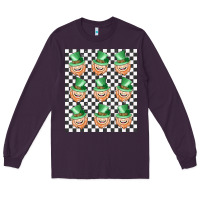 Plum boujee checker board leprechaun Long Sleeve Tee - MaliasSmallBusiness