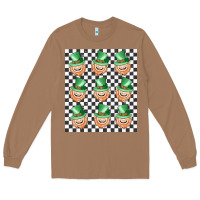 Toasted Coconut boujee checker board leprechaun Long Sleeve Tee - MaliasSmallBusiness