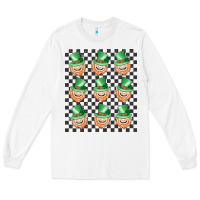 White boujee checker board leprechaun Long Sleeve Tee - MaliasSmallBusiness