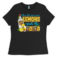 Black when life gives you lemons grab the vodka Ladies Tee - Zillion Design Studio