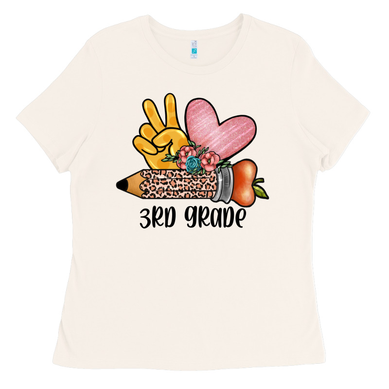 Peace Love 3rd Grade Ladies Tee by JahusDesignShop | Teevron